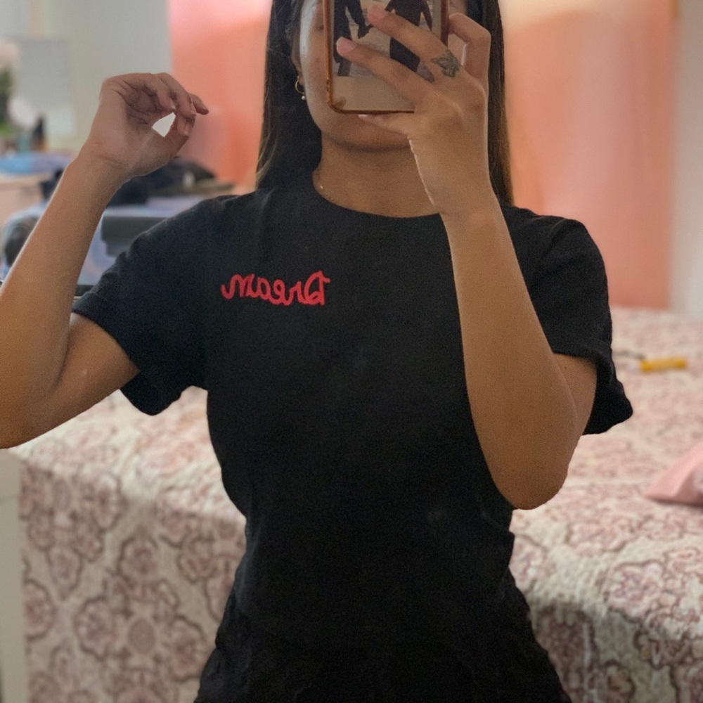 Vibe N’ | Black Crop Top w/ Red Graphic